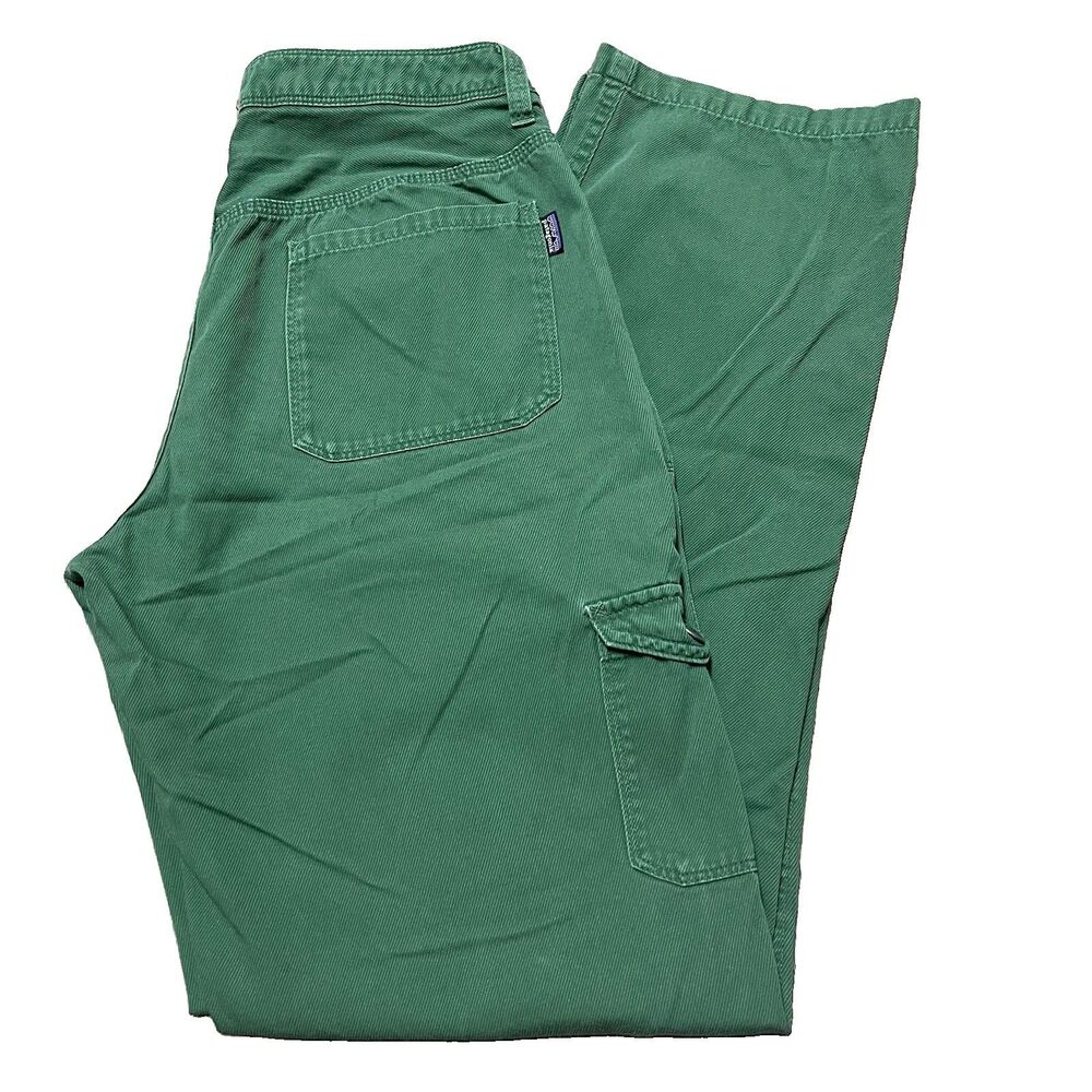 Patagonia Womens 6 Green Cargo Pants 100% Organic Cotton Hiking Outdoor Utility